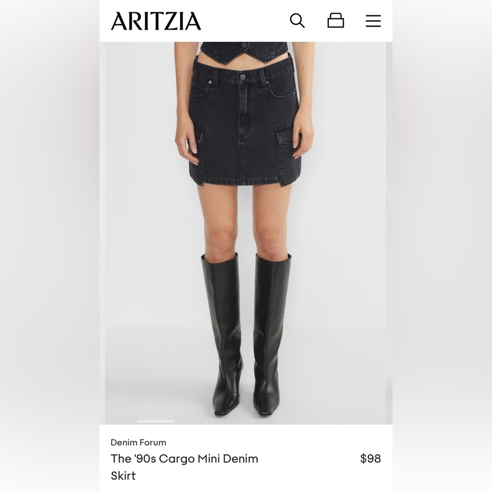 Denim Forum (Aritzia) Cargo Mini Skirt. NWT size 24